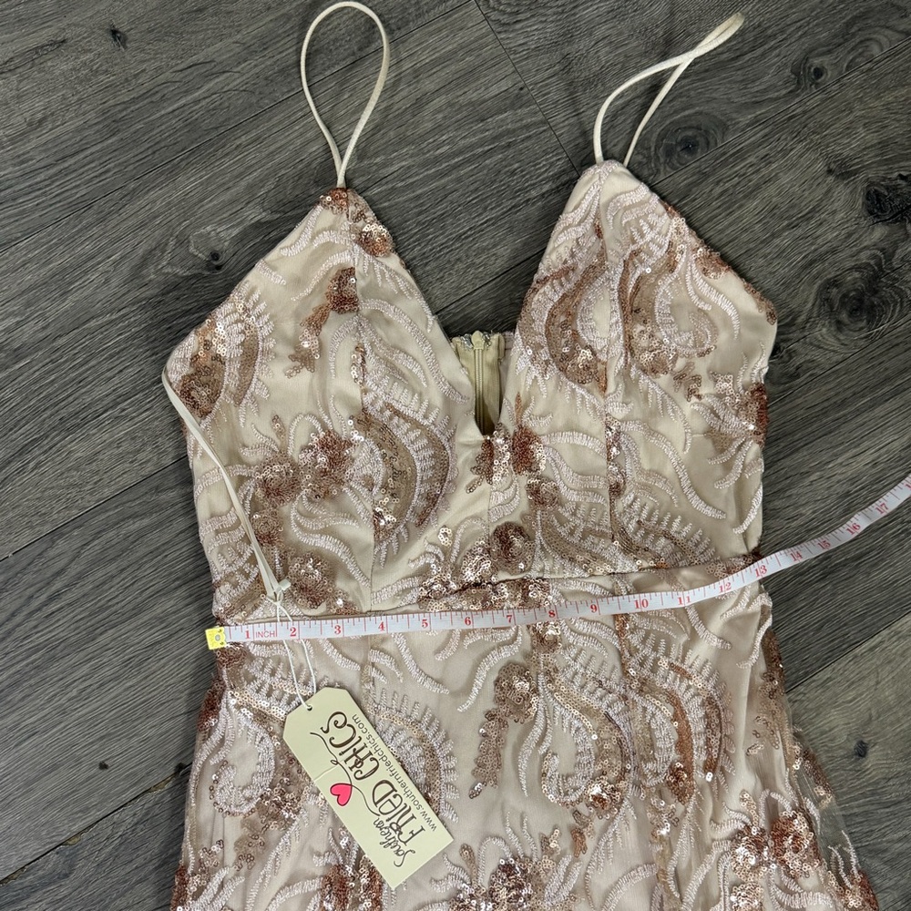 NWT | Southern Fried Chics Rose Gold Sequin Gown | Size L - Picture 7 of 9